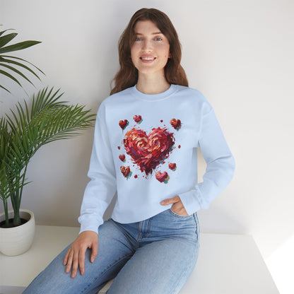 Impressionistic Heart Sweatshirt – Painterly Valentine's Day Art Pullover