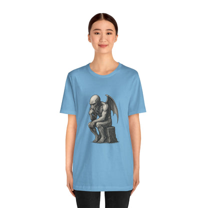 Cthulhu The Thinker Tee – Lovecraftian Parody Shirt