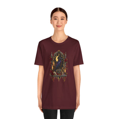 Raven’s Reliquary Tee – Gothic Moonlit Raven T-shirt