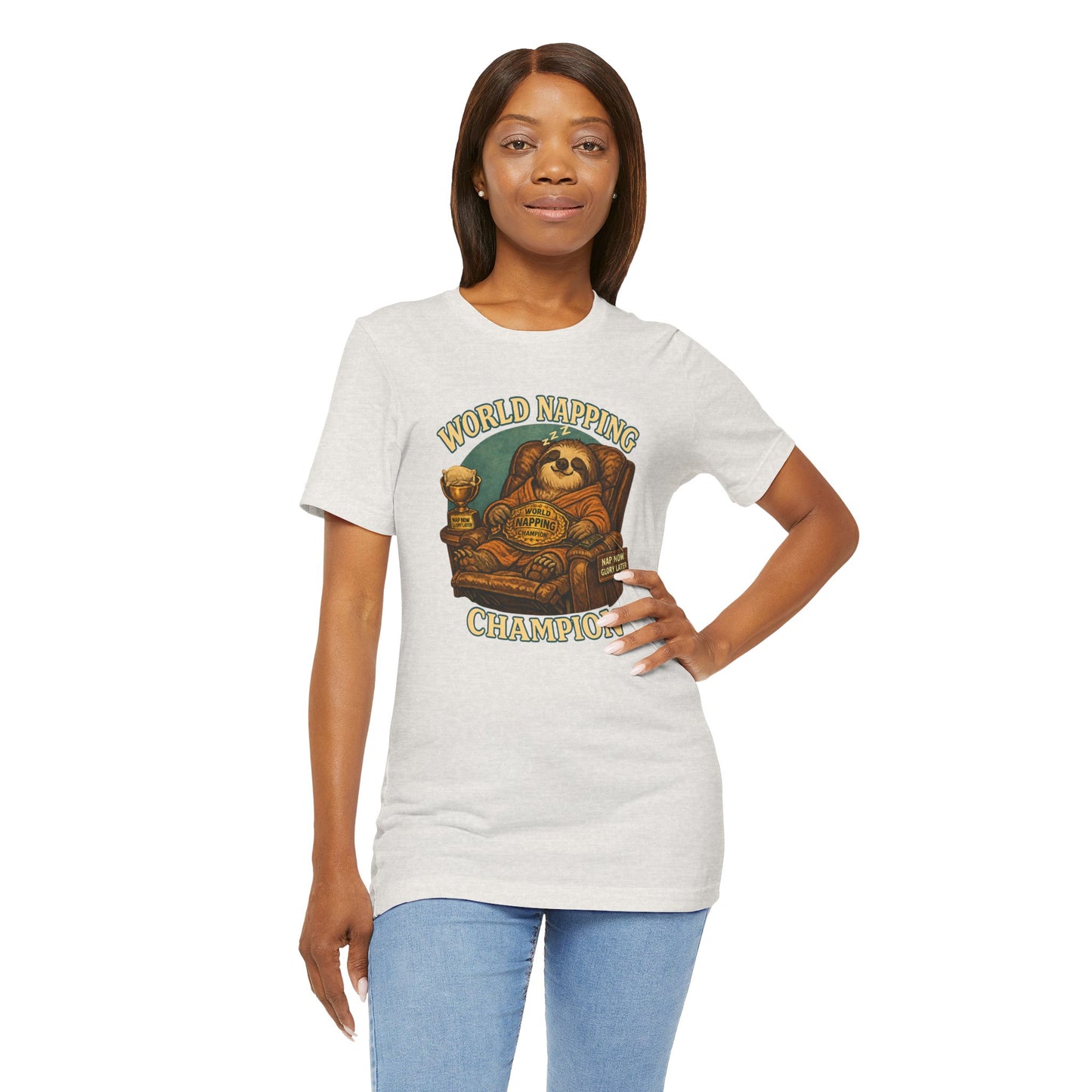 World Napping Champion T-Shirt – Funny Sloth Nap Tee