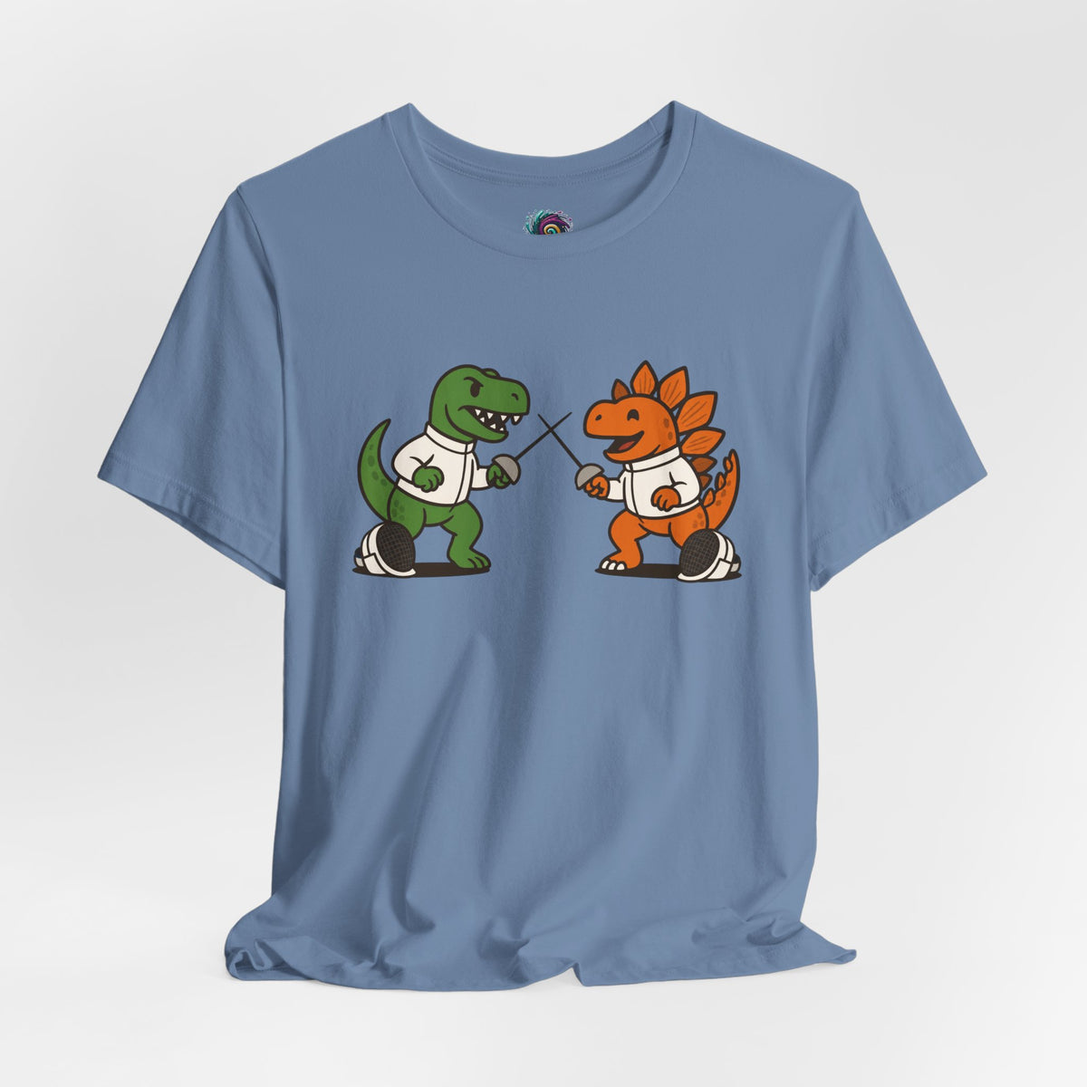 Dinosaur Fencing T-Shirt – T-Rex vs Stegosaurus Tee