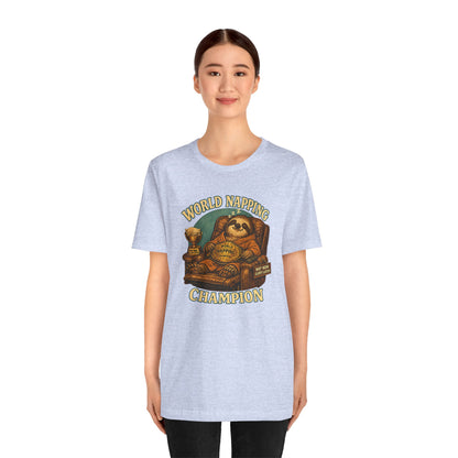 World Napping Champion T-Shirt – Funny Sloth Nap Tee