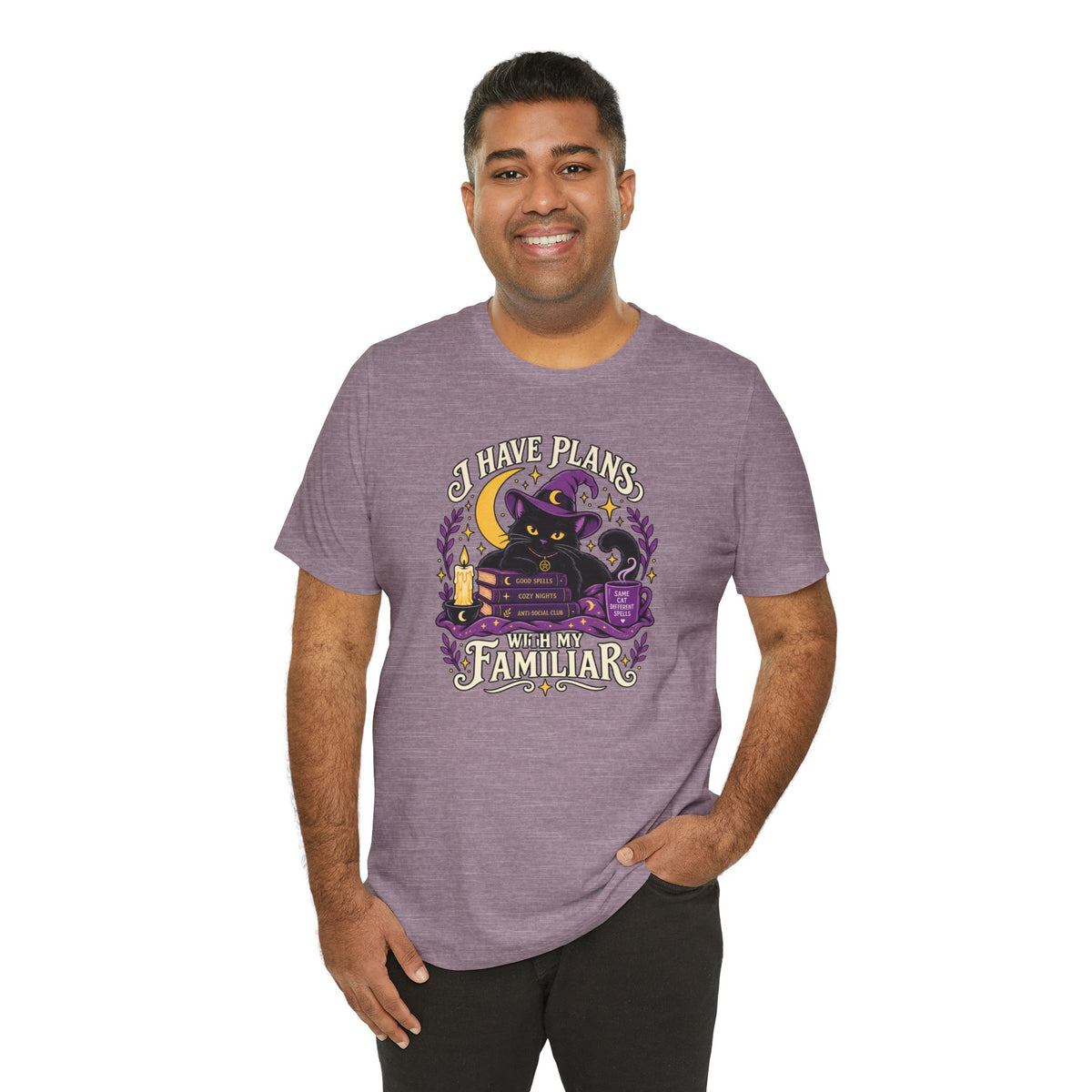I Have Plans With My Familiar T-Shirt - Funny Witchy Introvert Cat Tee