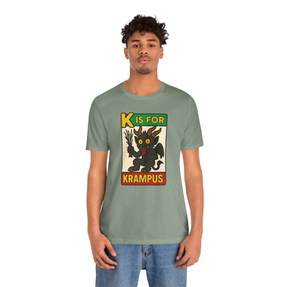 Krampus Alphabet Tee - "K is for Krampus" Holiday Graphic T-Shirt