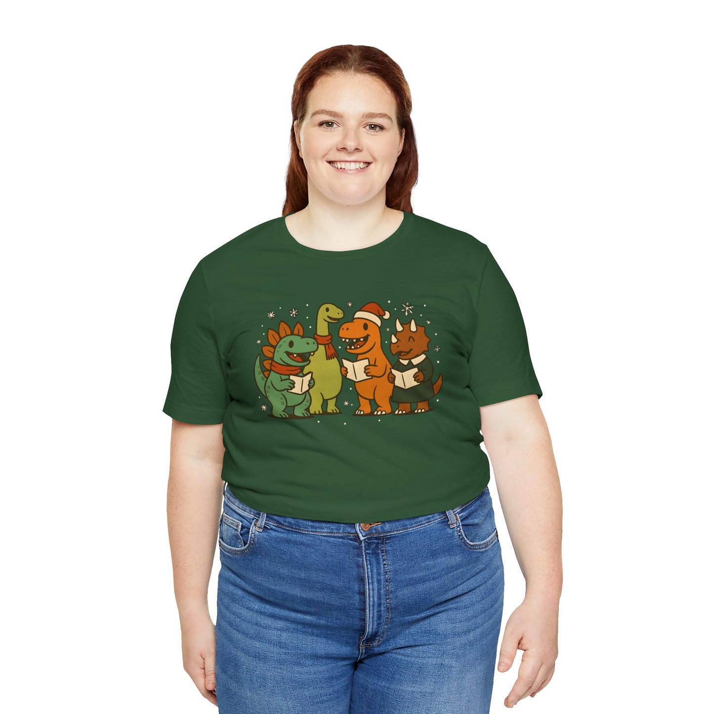 Dinosaur Carolers T-Shirt – Cute Dino Christmas Singing Tee