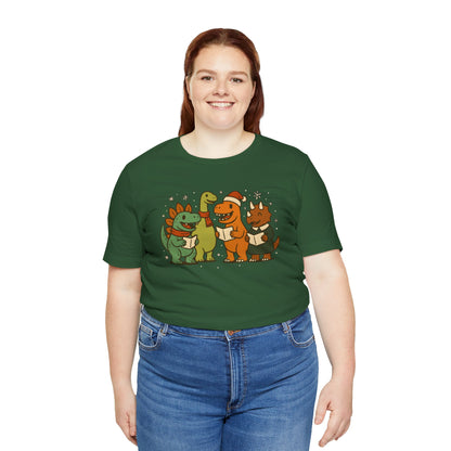 Dinosaur Carolers T-Shirt – Cute Dino Christmas Singing Tee