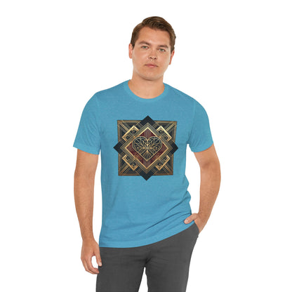 Art Deco Heart T-Shirt – Romantic Valentine's Day Graphic Tee
