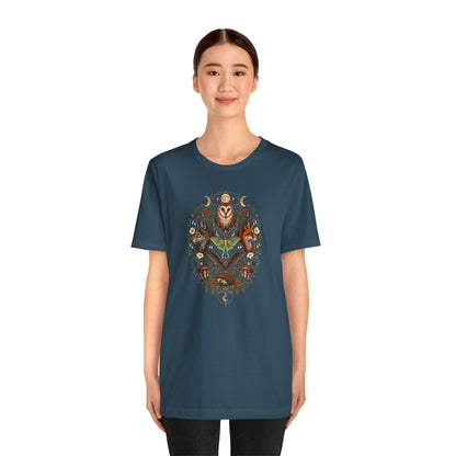 Nocturnal Woodland Animals T-Shirt – Moonlit Nature Tee