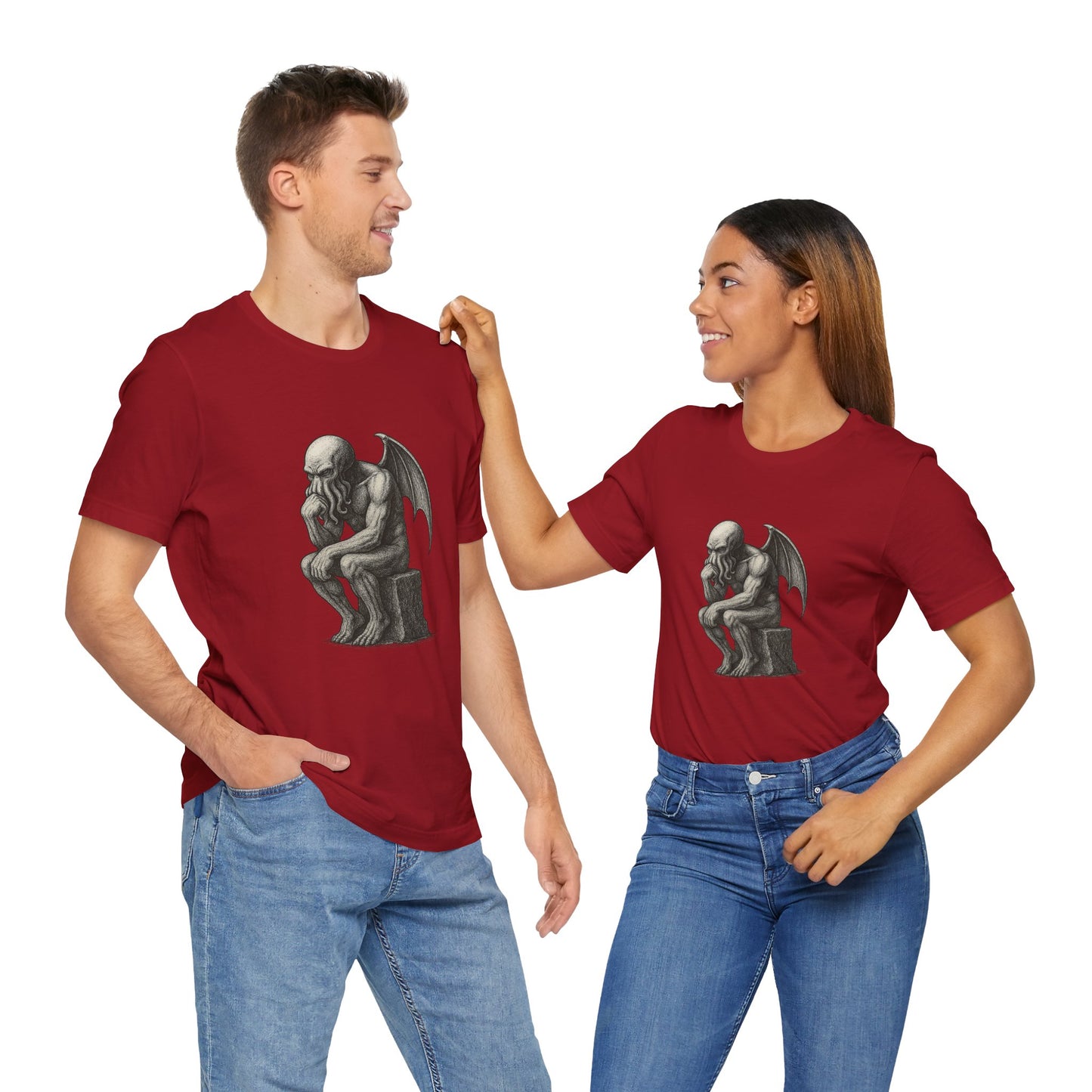 Cthulhu The Thinker Tee – Lovecraftian Parody Shirt