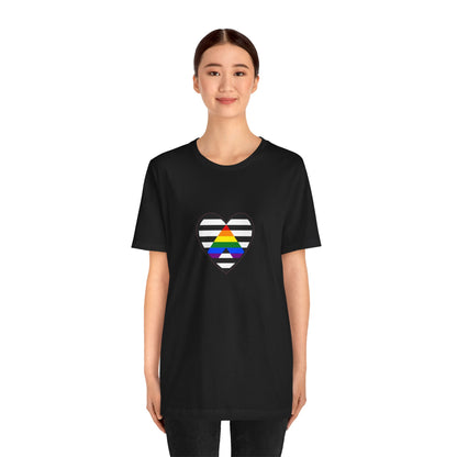 Ally Pride Flag Heart T-Shirt – Subtle LGBTQ+ Support Tee