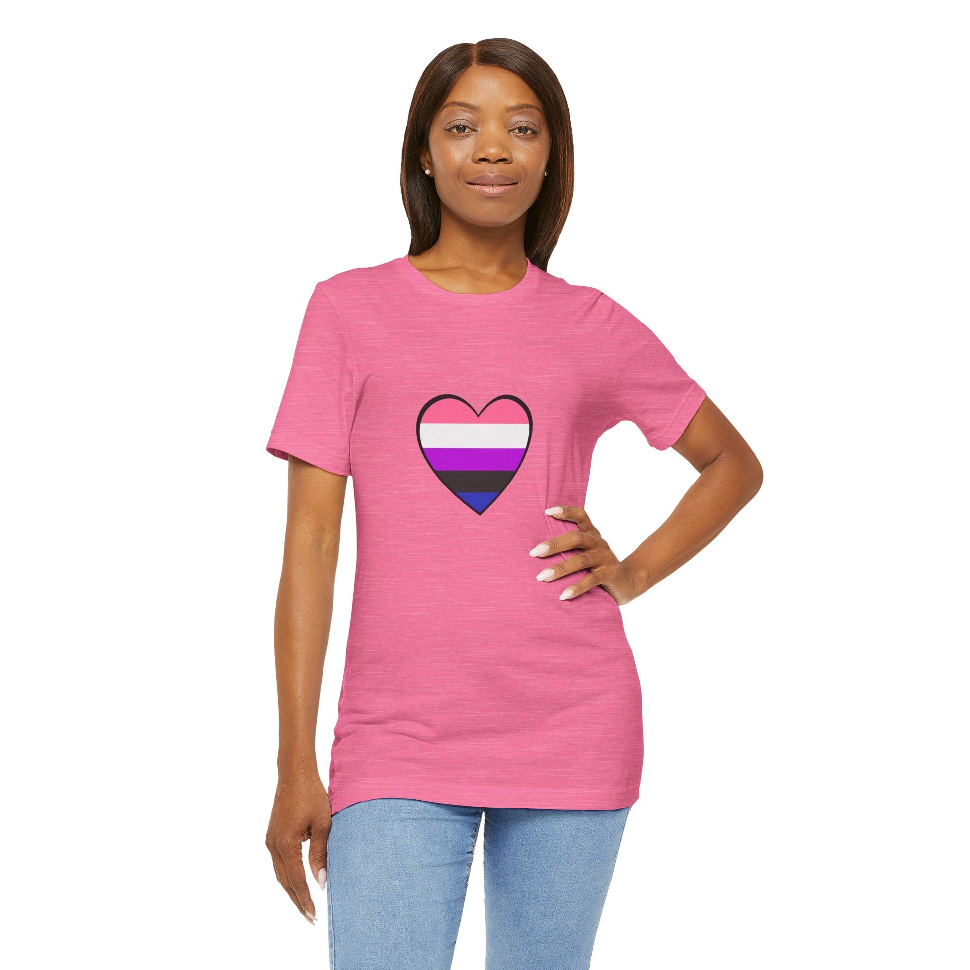 Genderfluid Pride Heart T-Shirt – Bold LGBTQIA+ Flag Tee - WhimSpin - https://whimspin.com