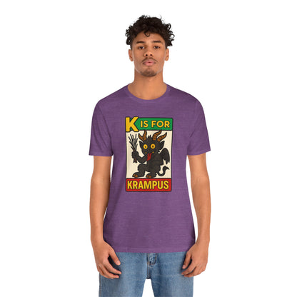 Krampus Alphabet Tee - "K is for Krampus" Holiday Graphic T-Shirt