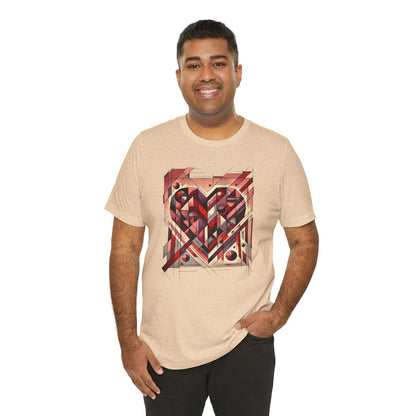 Cubist Heart T-Shirt – Modern Art Valentine's Day Graphic Tee