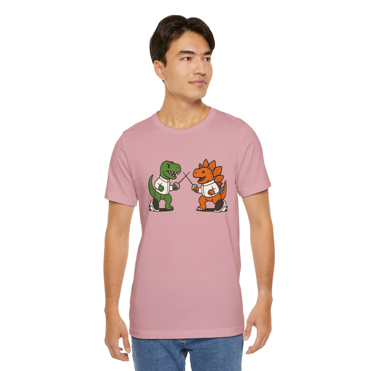 Dinosaur Fencing T-Shirt – T-Rex vs Stegosaurus Tee