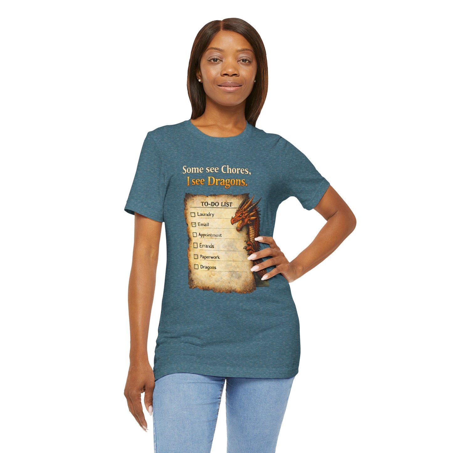 Some See Chores I See Dragons T-Shirt – Funny Fantasy Tee