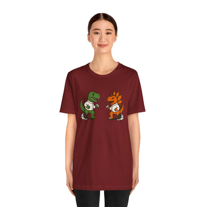 Dinosaur Fencing T-Shirt – T-Rex vs Stegosaurus Tee