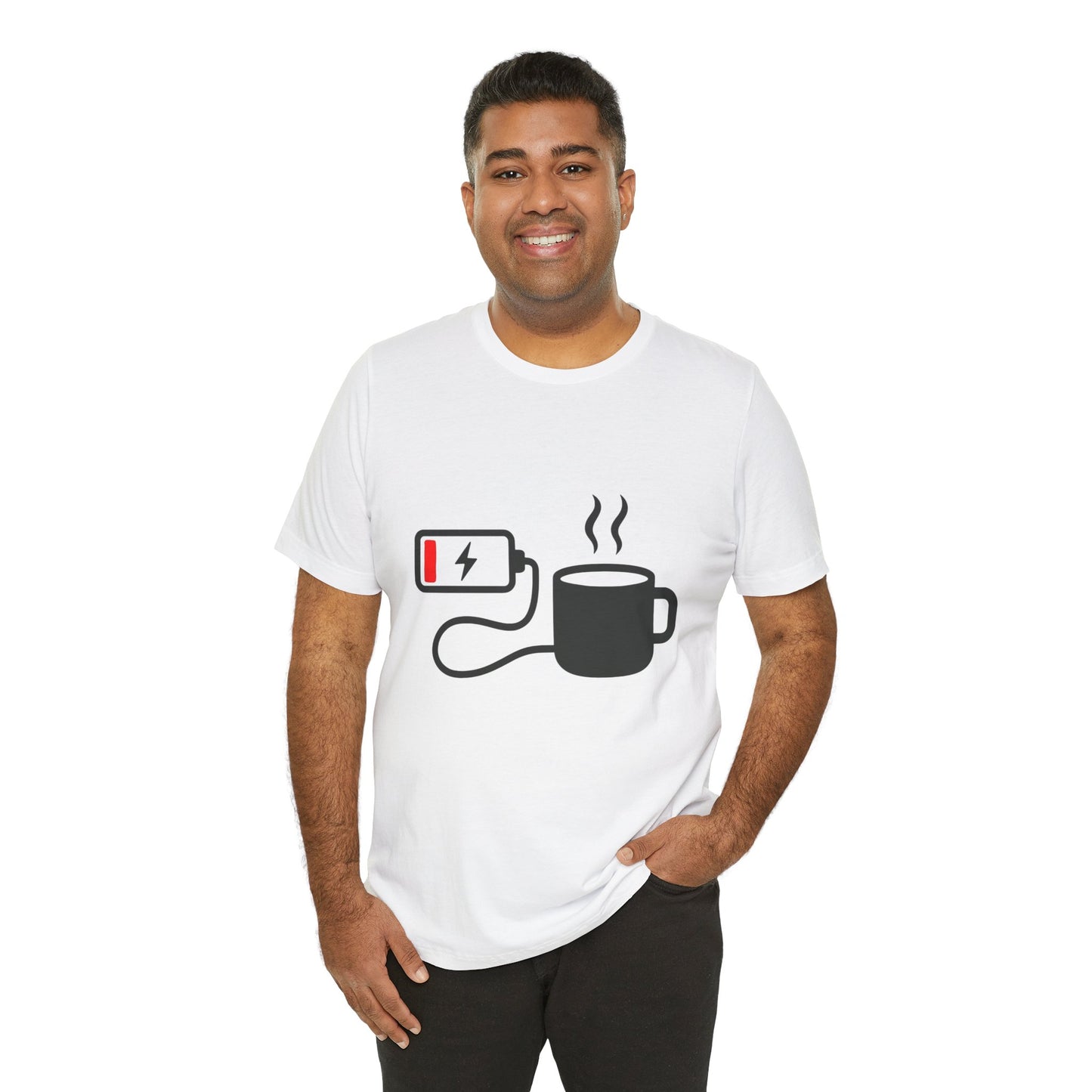 Low Battery Need Coffee Tee – Funny Caffeine Graphic T-Shirt