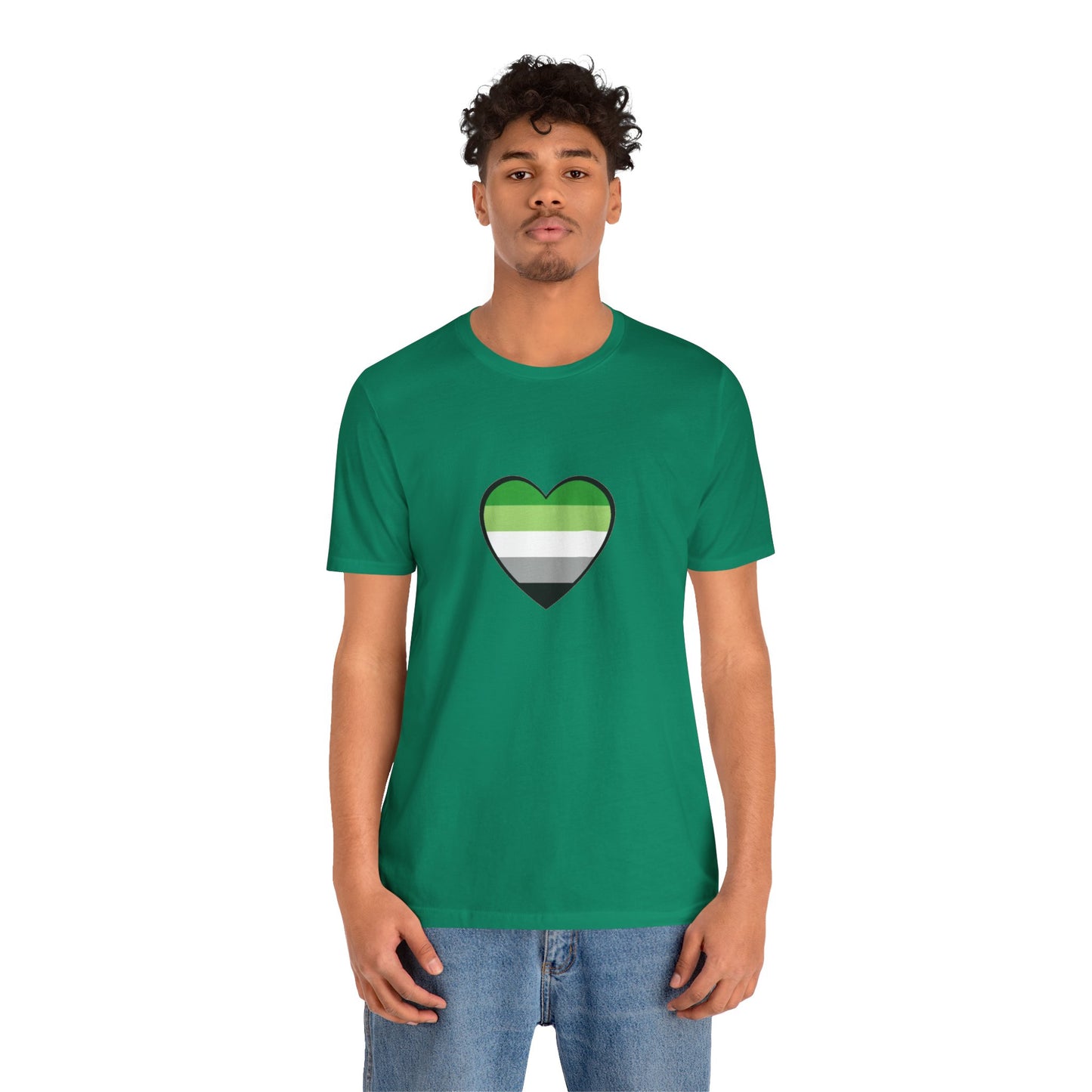 Aromantic Pride Heart T-Shirt – Minimalist Aro Flag LGBTQIA+ Tee