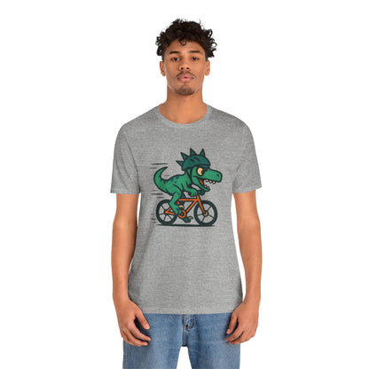 Velociraptor on a Bike T-Shirt – Funny Dino Velo Tee
