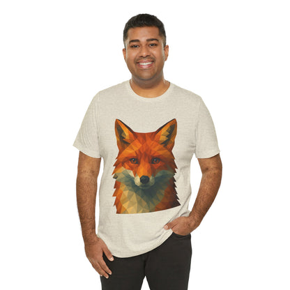 Geometric Fox T-Shirt – Polygon Animal Tee with Nature Vibes - WhimSpin - https://whimspin.com