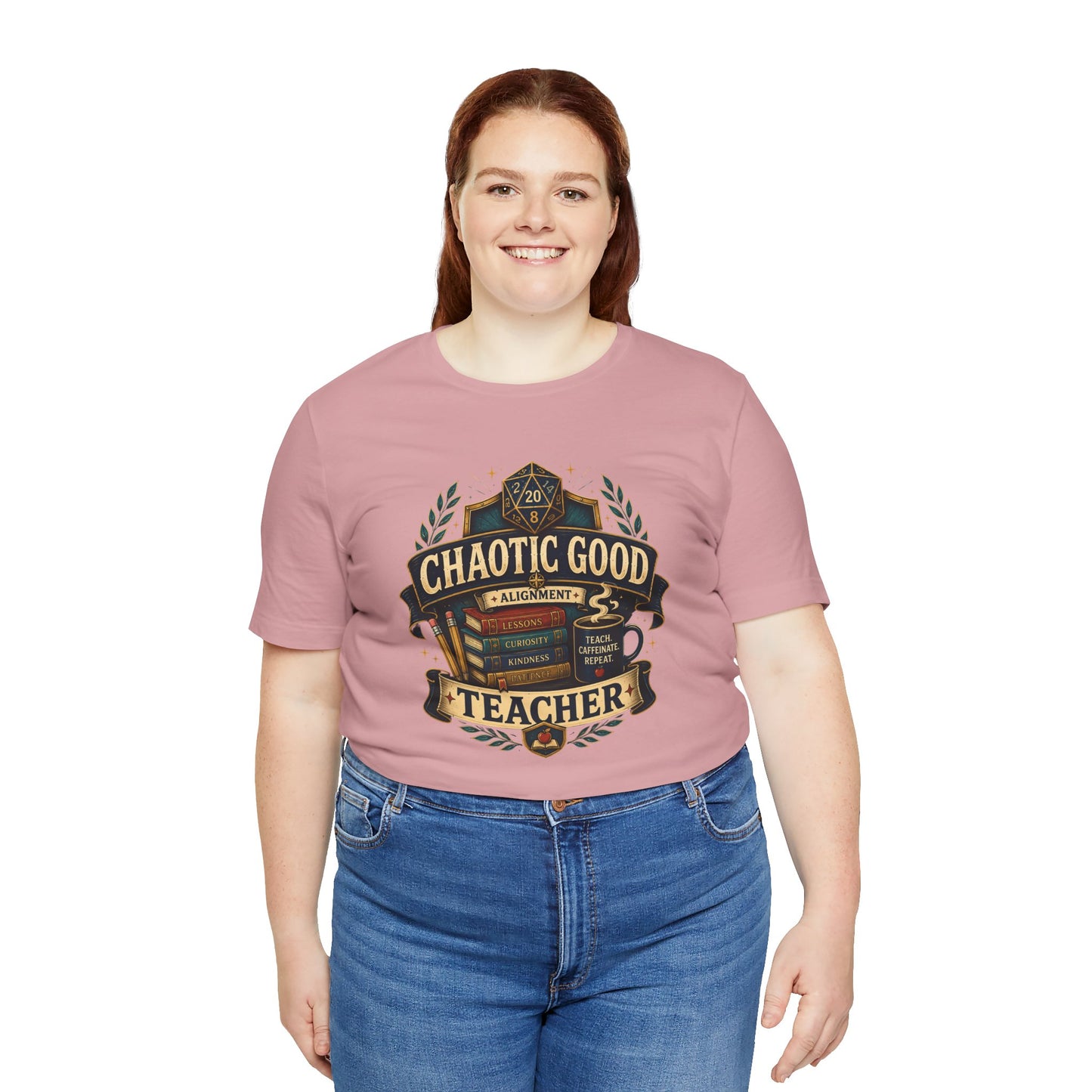 Chaotic Good Teacher T-Shirt – RPG Teacher Graphic Tee