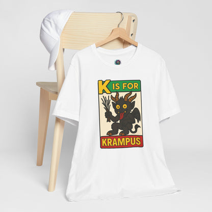 Krampus Alphabet Tee - "K is for Krampus" Holiday Graphic T-Shirt