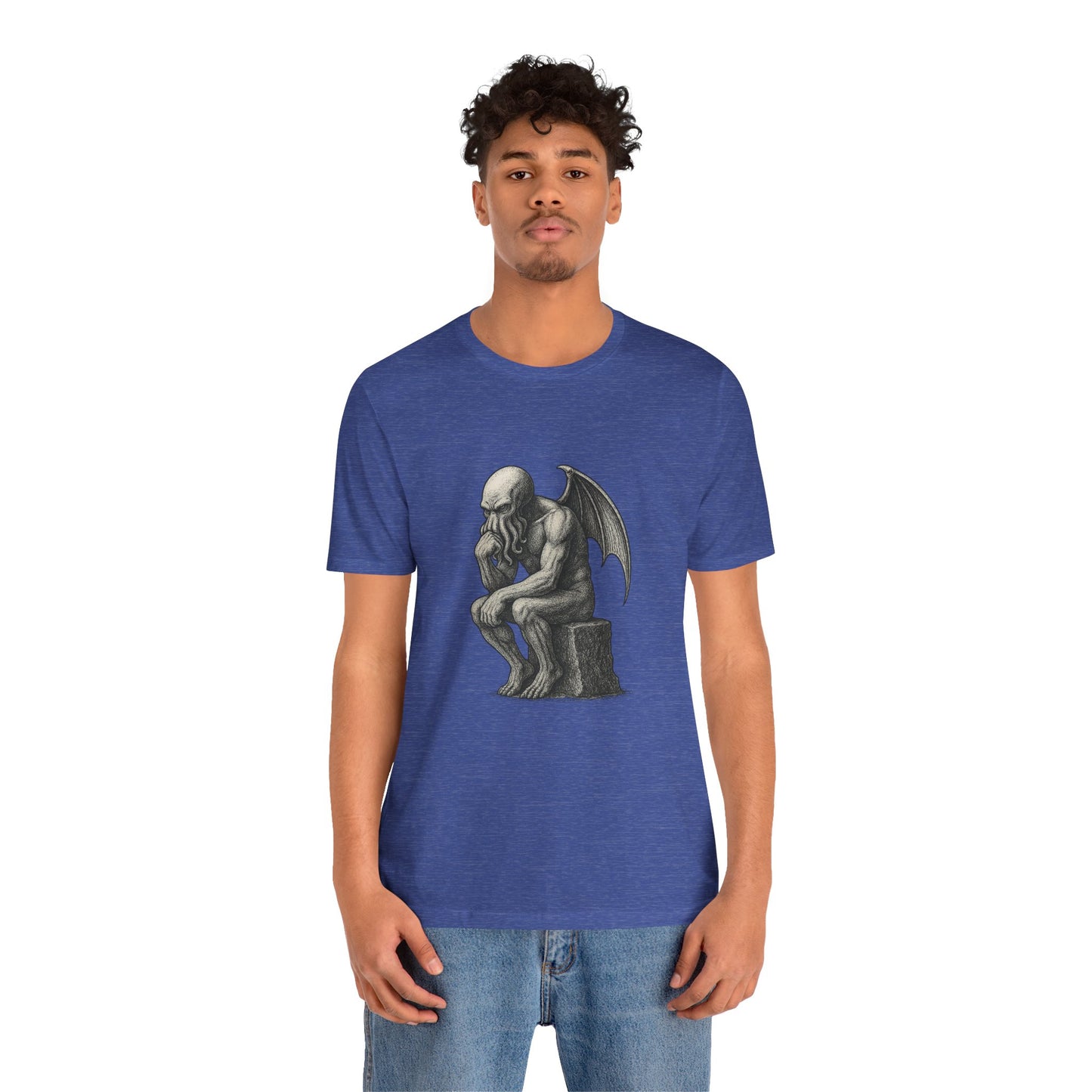 Cthulhu The Thinker Tee – Lovecraftian Parody Shirt