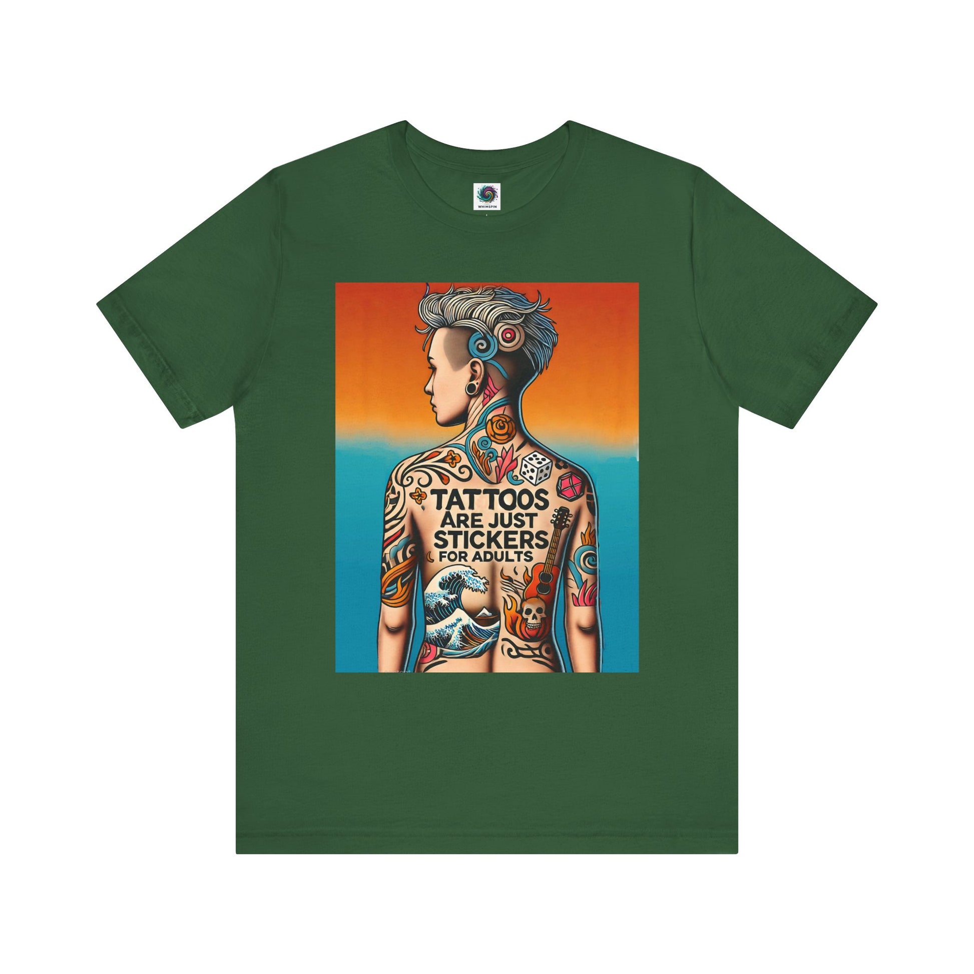 Tattoos Are Just Stickers for Adults T-Shirt – Funny Tattoo Lover Graphic Tee - WhimSpin - https://whimspin.com