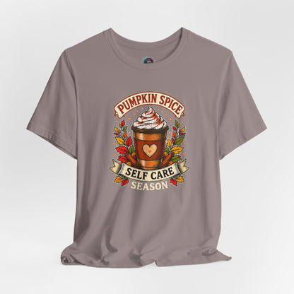 Pumpkin Spice Self Care Season T-Shirt – Funny Fall Coffee Tee