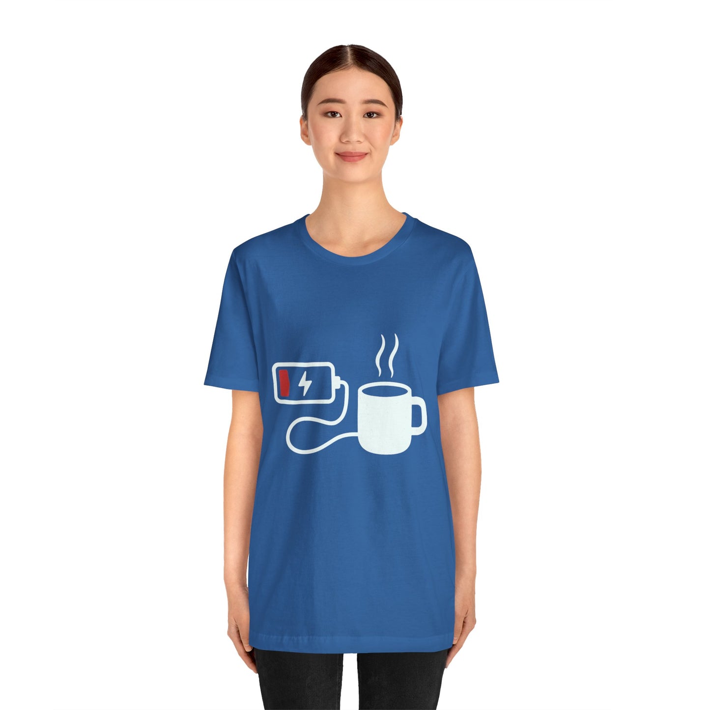 Low Battery Need Coffee Tee – Funny Caffeine Graphic T-Shirt