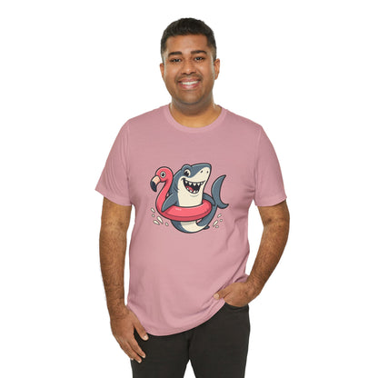 Shark & Flamingo Floatie T-Shirt – Funny Beach & Pool Day Tee