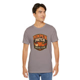 Heather purple T-shirt with Pumpkin Patch Social Club front graphic