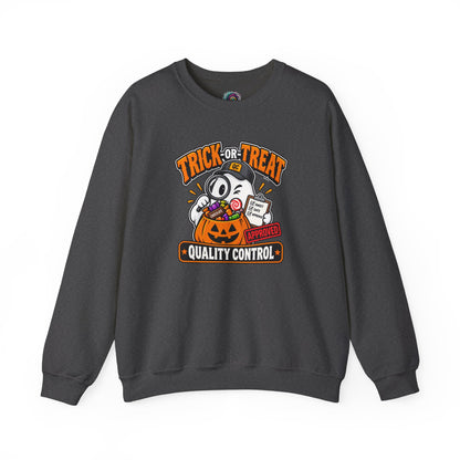 Trick-or-Treat Quality Control Sweatshirt – Funny Halloween Cozy Top
