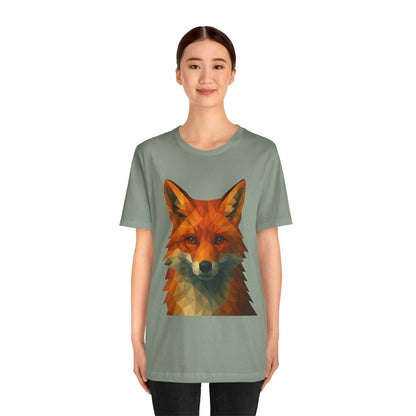 Geometric Fox T-Shirt – Polygon Animal Tee with Nature Vibes - WhimSpin - https://whimspin.com