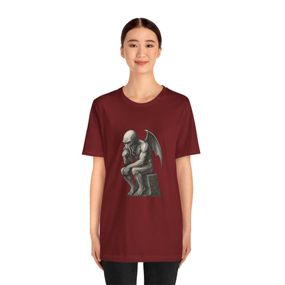 Cthulhu The Thinker Tee – Lovecraftian Parody Shirt