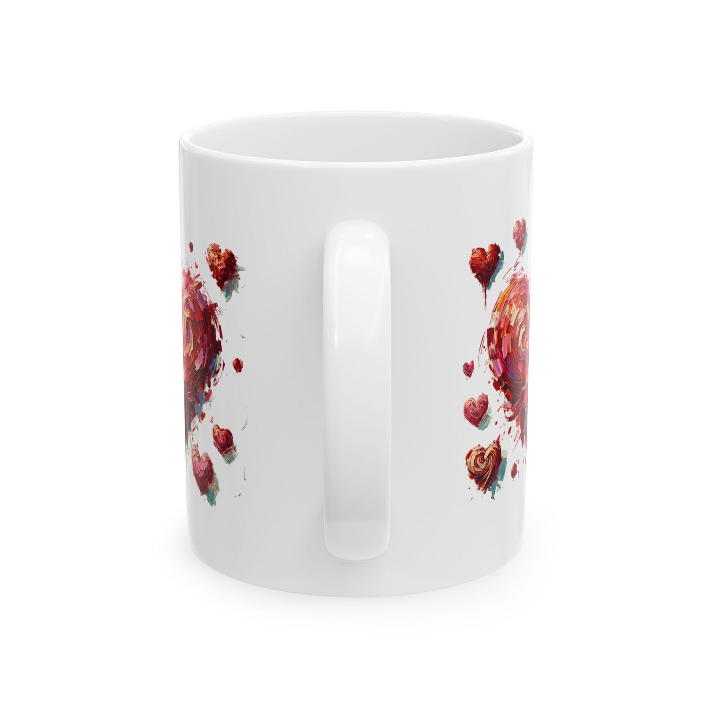 Impressionistic Heart Mug – Artistic Valentine's Day Coffee Cup 11oz & 15 oz