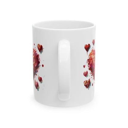 Impressionistic Heart Mug – Artistic Valentine's Day Coffee Cup 11oz & 15 oz