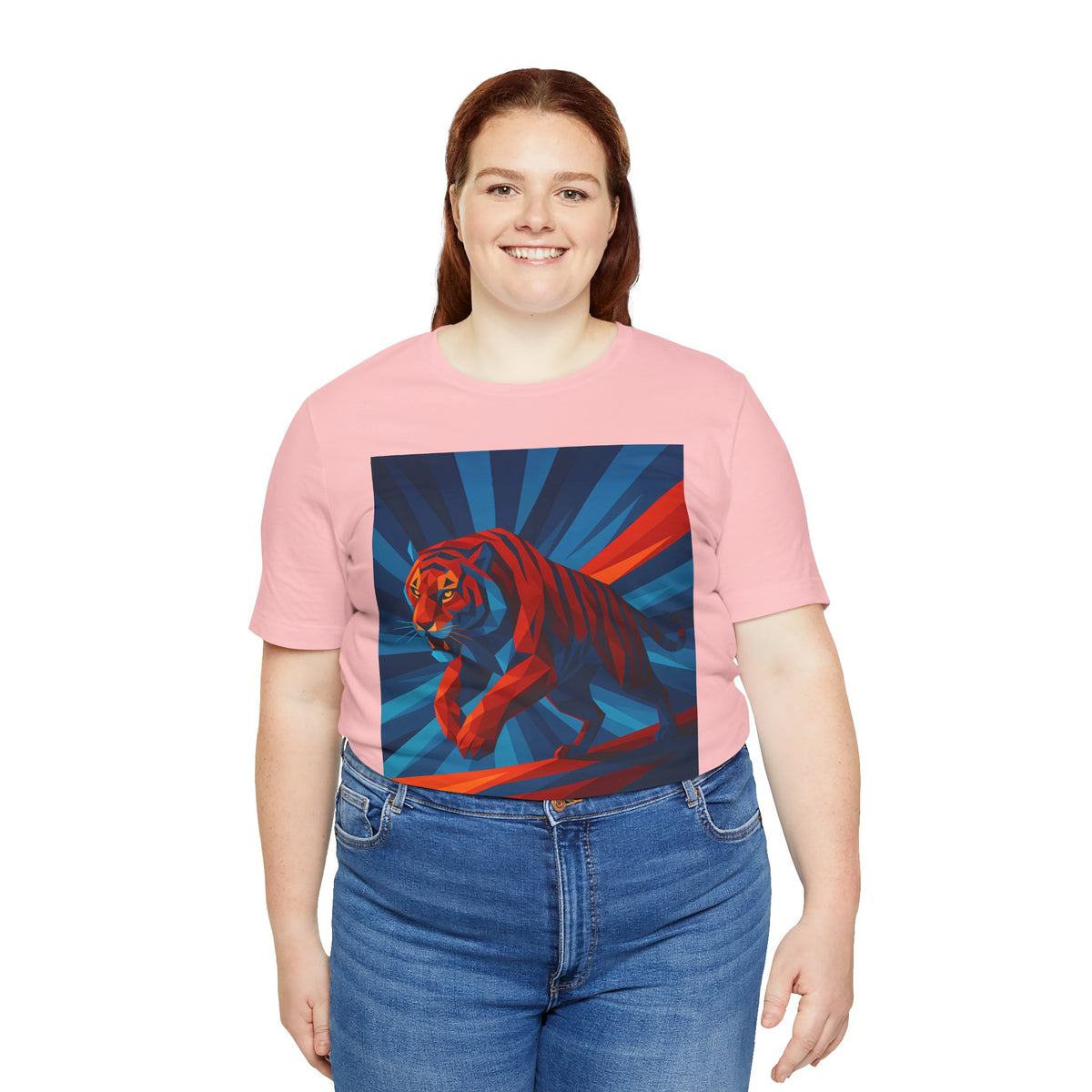 Geometric Tiger T-Shirt – Bold Jungle Animal Tee in Abstract Style - WhimSpin - https://whimspin.com