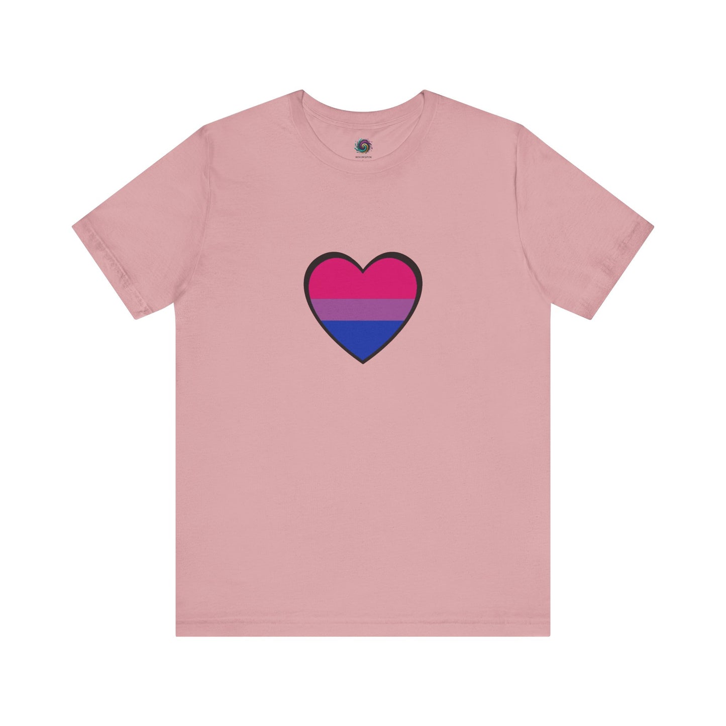Bisexual Pride Flag T-Shirt – LGBTQ+ Heart Graphic Tee | WhimSpin