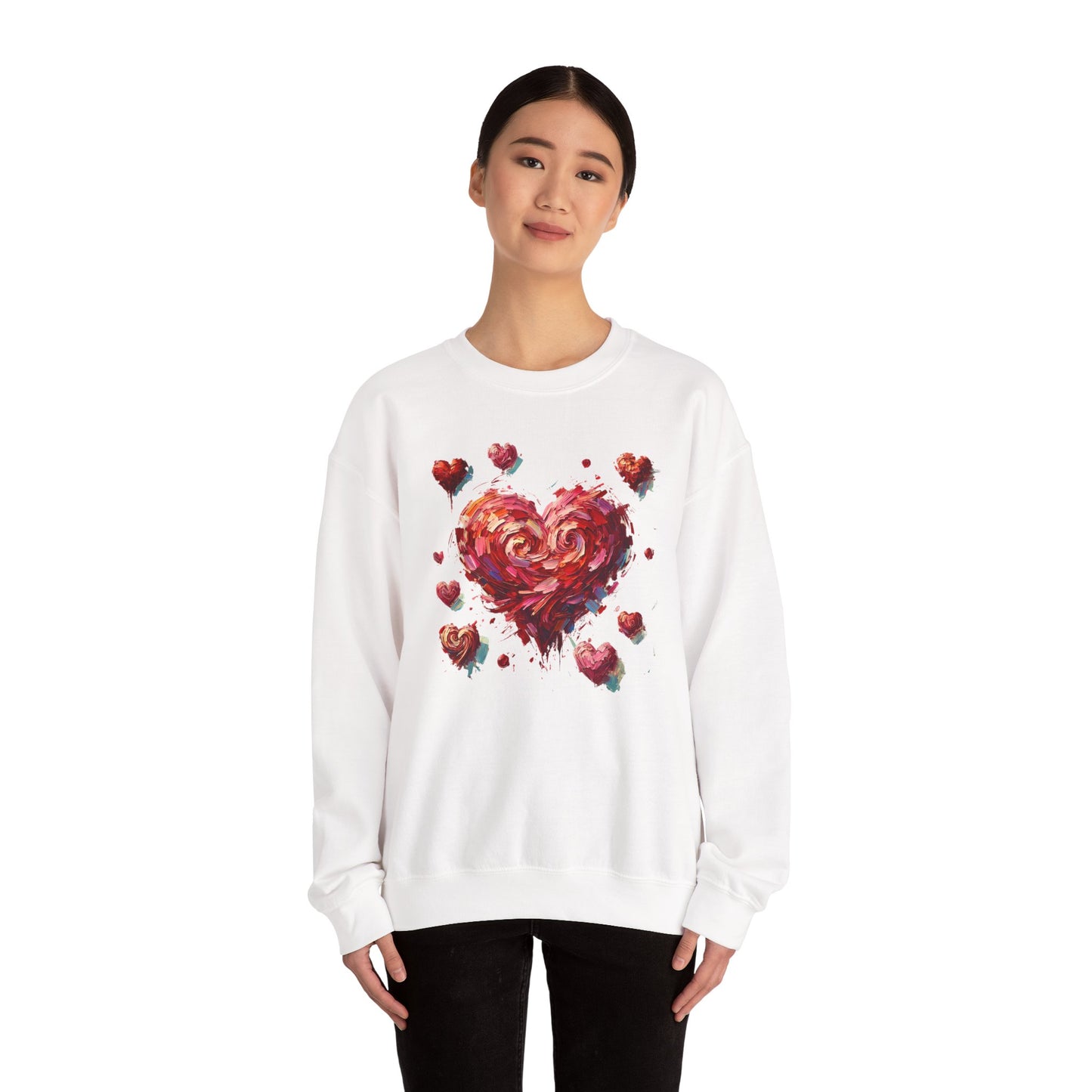 Impressionistic Heart Sweatshirt – Painterly Valentine's Day Art Pullover