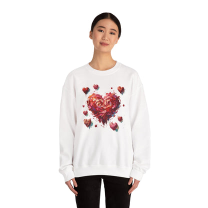 Impressionistic Heart Sweatshirt – Painterly Valentine's Day Art Pullover