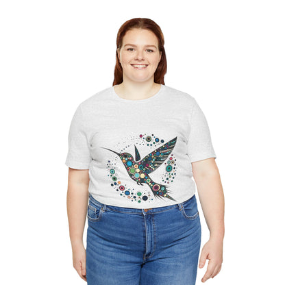 Hummingbird Dot Art T-Shirt – Colorful Nature-Inspired Graphic Tee