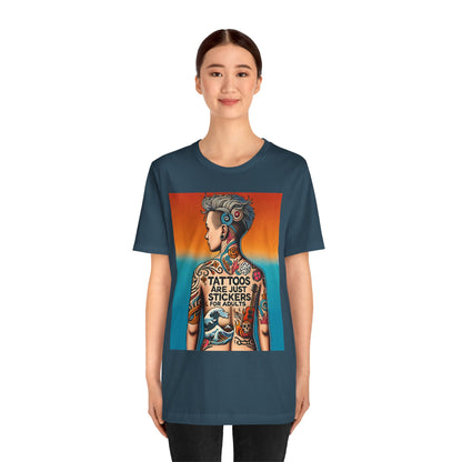 Tattoos Are Just Stickers for Adults T-Shirt – Funny Tattoo Lover Graphic Tee - WhimSpin - https://whimspin.com