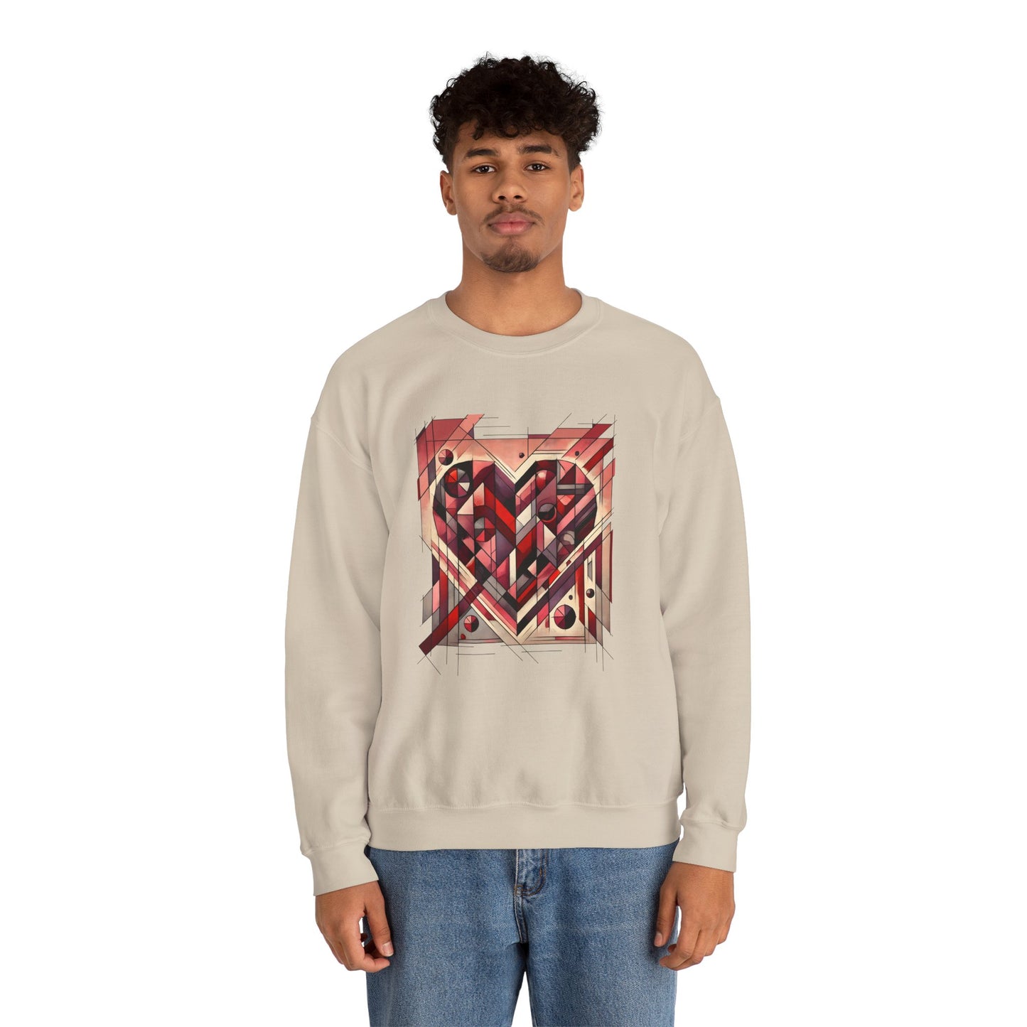 Cubist Heart Sweatshirt – Modern Art Valentine's Day Pullover