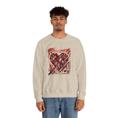 Cubist Heart Sweatshirt – Modern Art Valentine's Day Pullover