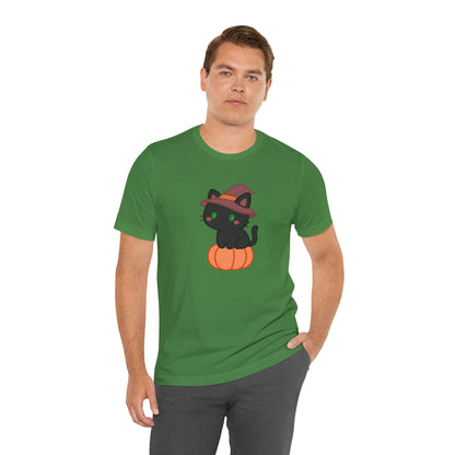 Halloween Cat Shirt – Cute Cat on a Pumpkin Graphic Tee