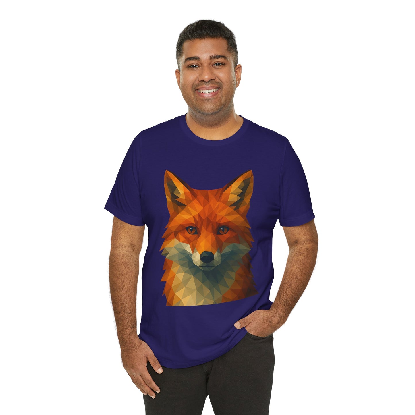 Geometric Fox T-Shirt – Polygon Animal Tee with Nature Vibes - WhimSpin - https://whimspin.com