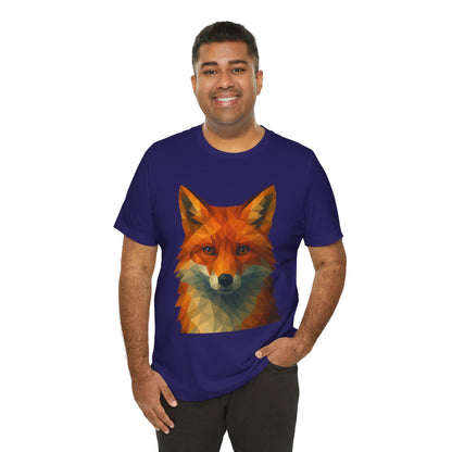 Geometric Fox T-Shirt – Polygon Animal Tee with Nature Vibes - WhimSpin - https://whimspin.com