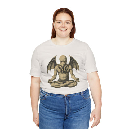 Meditating Cthulhu Shirt – Unisex Mythos Tee for Sci-Fi & Festival Fans