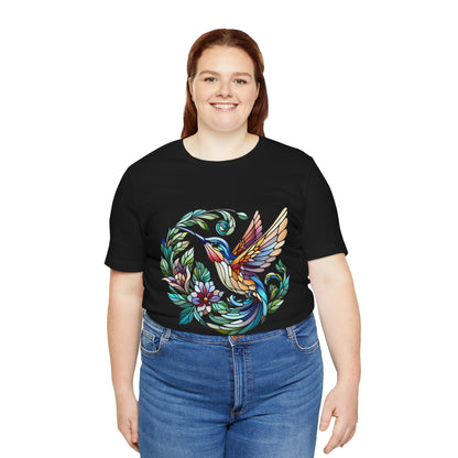 Stained Glass Hummingbird Tee – Vibrant Nature Shirt - WhimSpin - https://whimspin.com